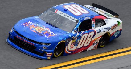DAYTONA BEACH, FLORIDA - JULY 05: Gray Gaulding, driver of the #08 WorldWide Safety Consulting Services Chevrolet, qualifies for the NASCAR Xfinity Series Circle K Firecracker 250 Powered by Coca-Cola at Daytona International Speedway on July 05, 2019 in Daytona Beach, Florida. (Photo by Jared C. Tilton/Getty Images) | Getty Images