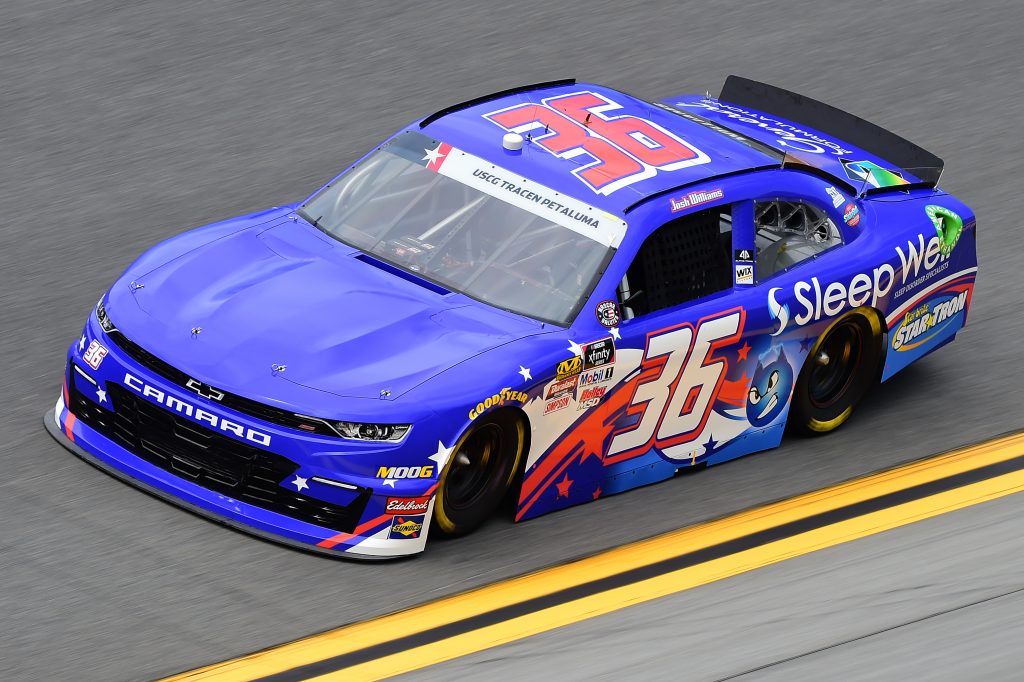 DAYTONA BEACH, FLORIDA - JULY 05: Josh Williams, driver of the #36 SleepWell/StarTron/GeneralFormulations Chevrolet, qualifies for the NASCAR Xfinity Series Circle K Firecracker 250 Powered by Coca-Cola at Daytona International Speedway on July 05, 2019 in Daytona Beach, Florida. (Photo by Jared C. Tilton/Getty Images) | Getty Images