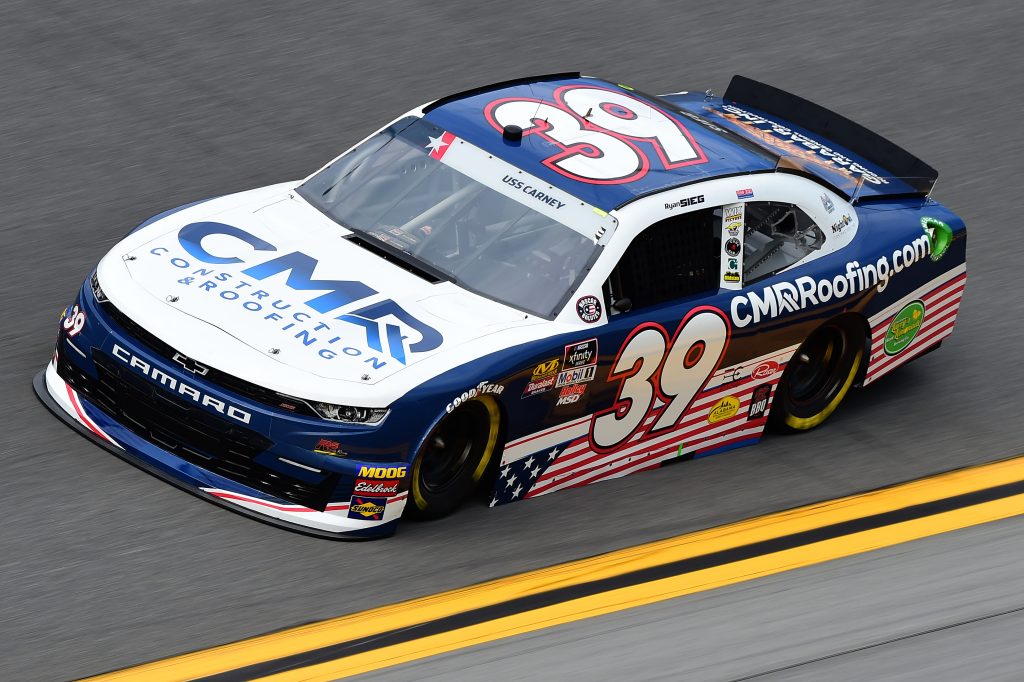 DAYTONA BEACH, FLORIDA - JULY 05: Ryan Sieg, driver of the #39 CMR Roofing Chevrolet, qualifies for the NASCAR Xfinity Series Circle K Firecracker 250 Powered by Coca-Cola at Daytona International Speedway on July 05, 2019 in Daytona Beach, Florida. (Photo by Jared C. Tilton/Getty Images) | Getty Images
