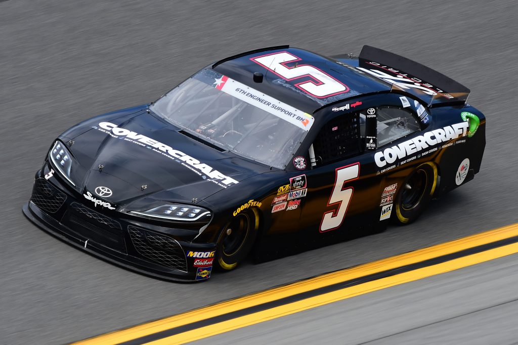 DAYTONA BEACH, FLORIDA - JULY 05: Matt Mills, driver of the #5 J.F. Electric Toyota, qualifies for the NASCAR Xfinity Series Circle K Firecracker 250 Powered by Coca-Cola at Daytona International Speedway on July 05, 2019 in Daytona Beach, Florida. (Photo by Jared C. Tilton/Getty Images) | Getty Images