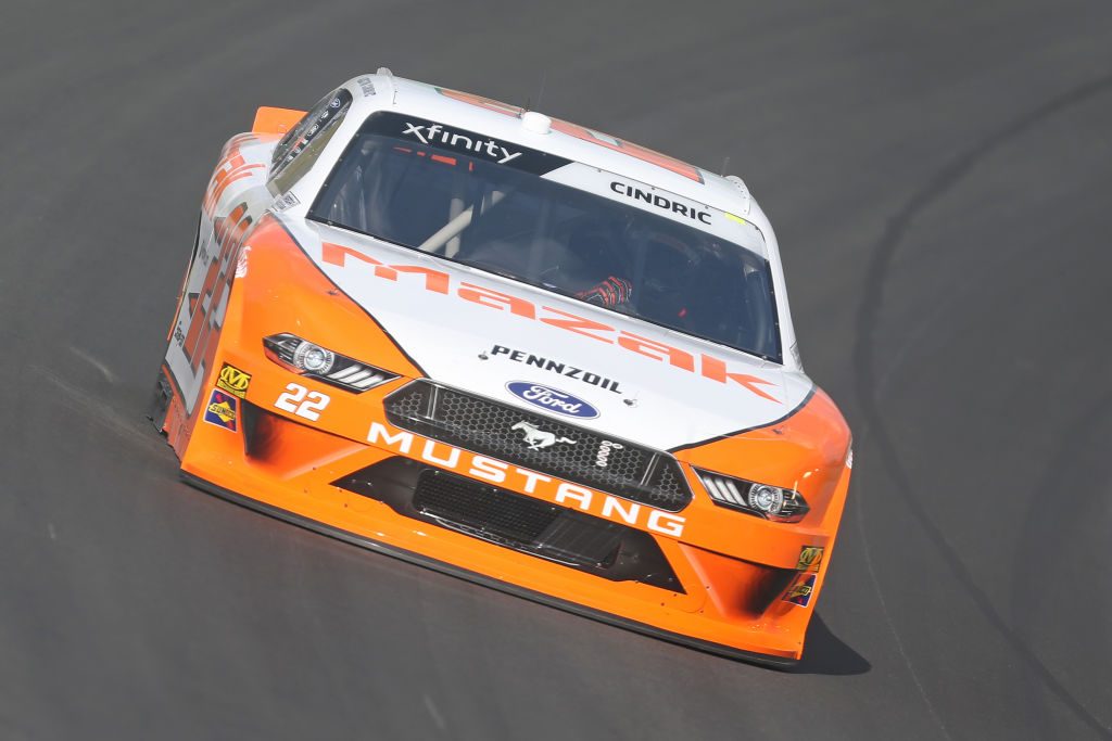 SPARTA, KENTUCKY - JULY 11: Austin Cindric, driver of the #22 Mazak Ford, drives during practice for the NASCAR Xfinity Series Alsco 300 at Kentucky Speedway on July 11, 2019 in Sparta, Kentucky. (Photo by Matt Sullivan/Getty Images) | Getty Images