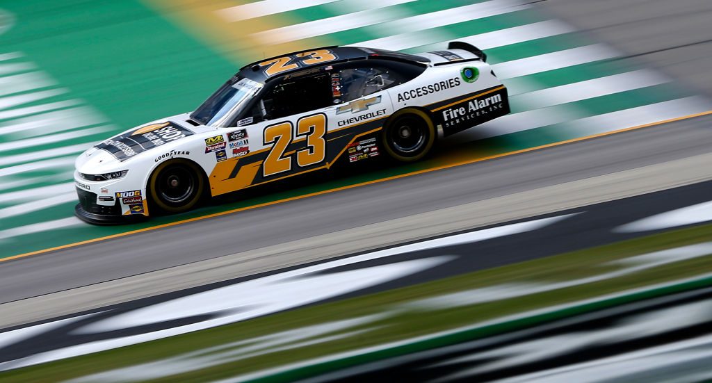 SPARTA, KENTUCKY - JULY 11: John Hunter Nemechek, driver of the #23 Chevrolet Accessories Chevrolet, drives during practice for the NASCAR Xfinity Series Alsco 300 at Kentucky Speedway on July 11, 2019 in Sparta, Kentucky. (Photo by Brian Lawdermilk/Getty Images)