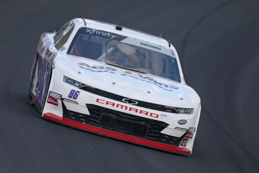 SPARTA, KENTUCKY - JULY 11: Brandon Brown, driver of the #86 BMSraceTeam.com Chevrolet, drives during practice for the NASCAR Xfinity Series Alsco 300 at Kentucky Speedway on July 11, 2019 in Sparta, Kentucky. (Photo by Matt Sullivan/Getty Images) | Getty Images