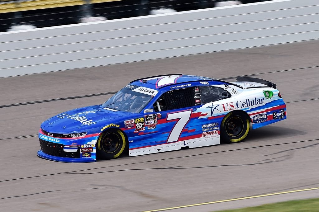 NEWTON, IA - JULY 27: Justin Allgaier, driver of the #7 US Cellular Chevrolet, drives during qualifying for the NASCAR Xfinity Series U.S. Cellular 250 at Iowa Speedway on July 27, 2019 in Newton, Iowa. (Photo by Jeff Curry/Getty Images) | Getty Images