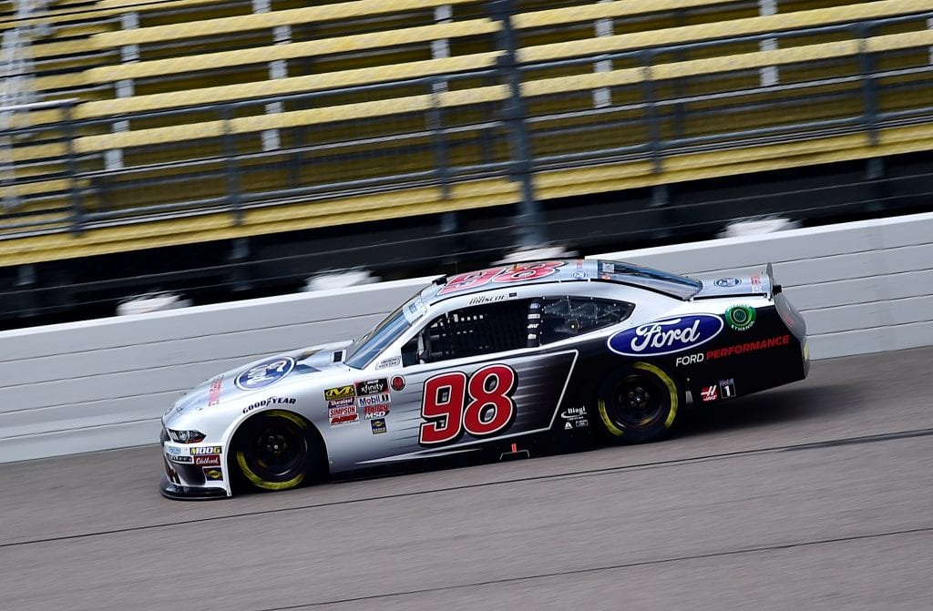 NEWTON, IA - JULY 27: Chase Briscoe, driver of the #98 Ford Performance Ford, drives during qualifying for the NASCAR Xfinity Series U.S. Cellular 250 at Iowa Speedway on July 27, 2019 in Newton, Iowa. (Photo by Jeff Curry/Getty Images) | Getty Images