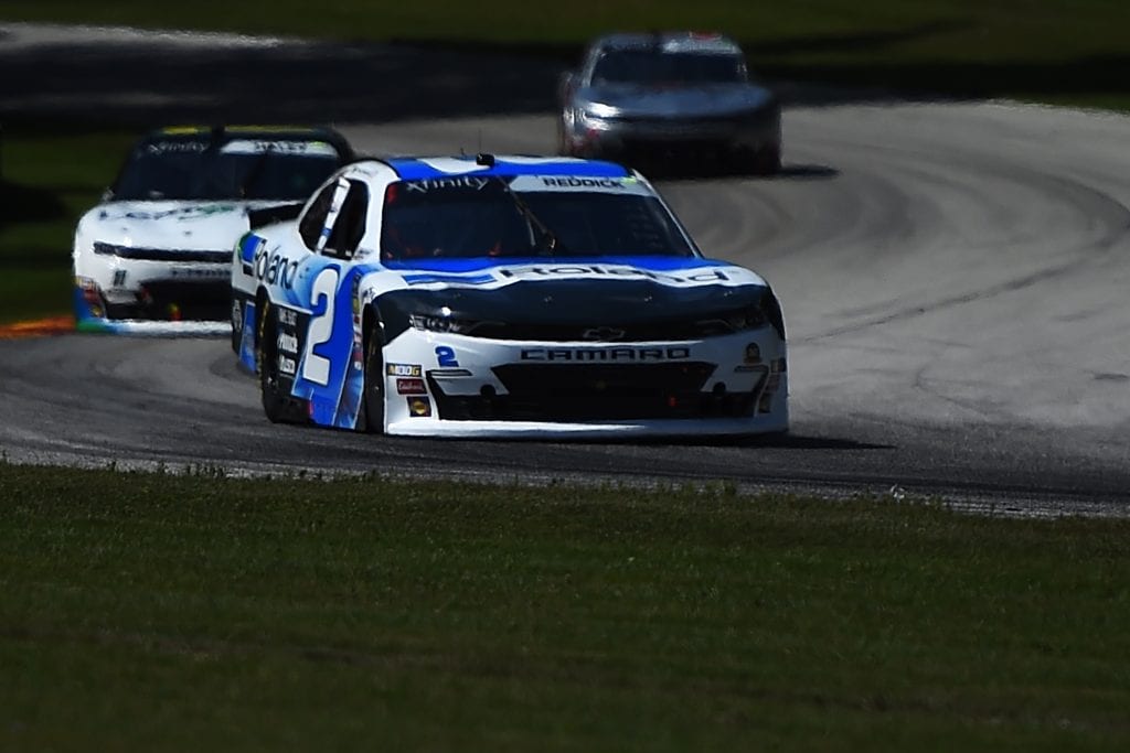 ELKHART LAKE, WISCONSIN - AUGUST 24: Tyler Reddick, driver of the #2 Roland Chevrolet, leads a pack of cars during the NASCAR Xfinity Series CTECH Manufacturing 180 at Road America on August 24, 2019 in Elkhart Lake, Wisconsin. (Photo by Stacy Revere/Getty Images) | Getty Images