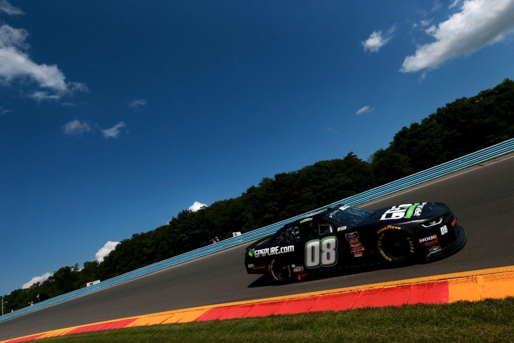 WATKINS GLEN, NEW YORK - AUGUST 02: Gray Gaulding, driver of the #08 GPSPURE.com Chevrolet, practices for the NASCAR Xfinity Series Zippo 200 at The Glen at Watkins Glen International on August 02, 2019 in Watkins Glen, New York. (Photo by Sean Gardner/Getty Images) | Getty Images