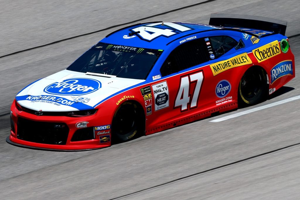 DARLINGTON, SOUTH CAROLINA - AUGUST 30: Ryan Preece, driver of the #47 Kroger Chevrolet, practices for the Monster Energy NASCAR Cup Series Bojangles' Southern 500 at Darlington Raceway on August 30, 2019 in Darlington, South Carolina. (Photo by Sean Gardner/Getty Images) | Getty Images