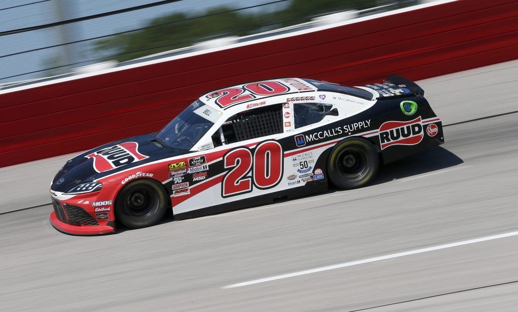DARLINGTON, SOUTH CAROLINA - AUGUST 30: Christopher Bell, driver of the #20 McCall's Supply Ruud Toyota, drives during practice for the NASCAR Xfinity Series Sport Clips Haircuts VFW 200 at Darlington Raceway on August 30, 2019 in Darlington, South Carolina. (Photo by Brian Lawdermilk/Getty Images) | Getty Images