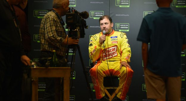 LAS VEGAS, NEVADA - SEPTEMBER 12:  Ryan Newman, driver of the #6 Acorns Ford, speaks with members of the media during the Monster Energy NASCAR Cup Series Playoffs Media Day at the South Point Hotel & Casino on September 12, 2019 in Las Vegas, Nevada.  (Photo by David Becker/Getty Images) | Getty Images