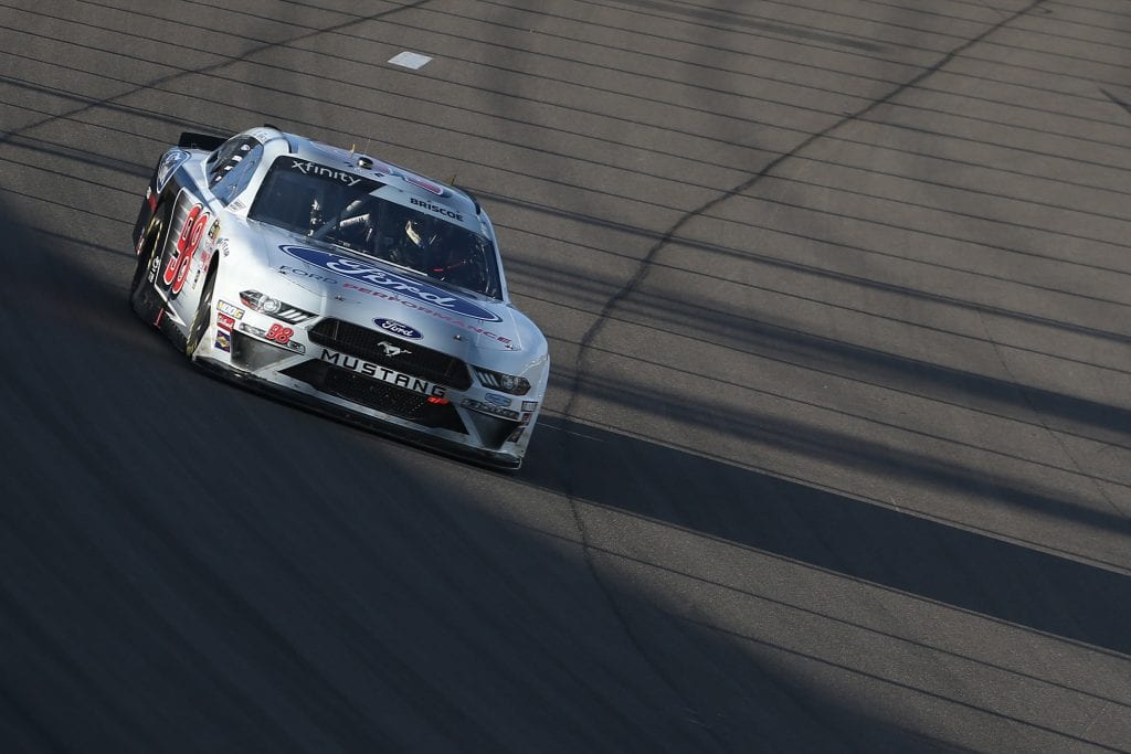 LAS VEGAS, NEVADA - SEPTEMBER 14: Chase Briscoe, driver of the #98 Ford Performance Ford, during the NASCAR Xfinity Series Rhino Pro Trucks Outfitters 300 at Las Vegas Motor Speedway on September 14, 2019 in Las Vegas, Nevada. (Photo by Matt Sullivan/Getty Images) | Getty Images
