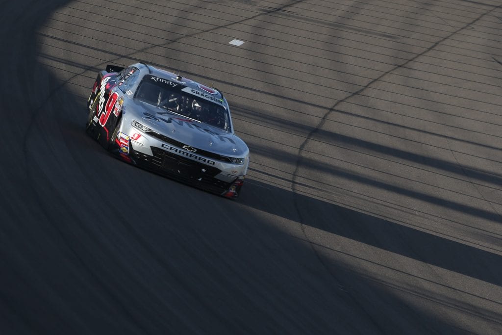LAS VEGAS, NEVADA - SEPTEMBER 14: Noah Gragson, driver of the #9 Switch Chevrolet, races during the NASCAR Xfinity Series Rhino Pro Trucks Outfitters 300 at Las Vegas Motor Speedway on September 14, 2019 in Las Vegas, Nevada. (Photo by Matt Sullivan/Getty Images) | Getty Images