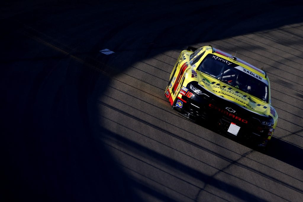 LAS VEGAS, NEVADA - SEPTEMBER 14: Elliott Sadler, driver of the #10 Nutrien Ag Solutions Chevrolet, drives during the NASCAR Xfinity Series Rhino Pro Trucks Outfitters 300 at Las Vegas Motor Speedway on September 14, 2019 in Las Vegas, Nevada. (Photo by Jonathan Ferrey/Getty Images) | Getty Images