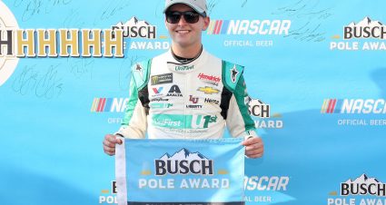 CHARLOTTE, NORTH CAROLINA - SEPTEMBER 27: William Byron, driver of the #24 UniFirst Chevrolet, poses for photos after winning the pole for the Monster Energy NASCAR Cup Series Bank of America ROVAL 400 at Charlotte Motor Speedway on September 27, 2019 in Charlotte, North Carolina. (Photo by Brian Lawdermilk/Getty Images) | Getty Images