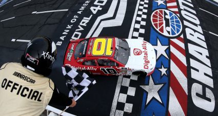 CHARLOTTE, NORTH CAROLINA - SEPTEMBER 28: A J Allmendinger, driver of the #10 Digital Ally Chevrolet, wins the NASCAR Xfinity Series Drive for the Cure 250 presented by Blue Cross Blue Shield of North Carolina at Charlotte Motor Speedway on September 28, 2019 in Charlotte, North Carolina. (Photo by Brian Lawdermilk/Getty Images) | Getty Images