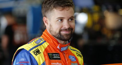 CHARLOTTE, NORTH CAROLINA - SEPTEMBER 28: Ricky Stenhouse Jr., driver of the #17 SunnyD Ford, stands in the garage area during practice for the Monster Energy NASCAR Cup Series Bank of America ROVAL 400 at Charlotte Motor Speedway on September 28, 2019 in Charlotte, North Carolina. (Photo by Brian Lawdermilk/Getty Images) | Getty Images