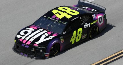 TALLADEGA, ALABAMA - OCTOBER 11: Jimmie Johnson, driver of the #48 Ally Chevrolet, during practice for the Monster Energy NASCAR Cup Series 1000Bulbs.com 500 at Talladega Superspeedway on October 11, 2019 in Talladega, Alabama. (Photo by Chris Graythen/Getty Images) | Getty Images