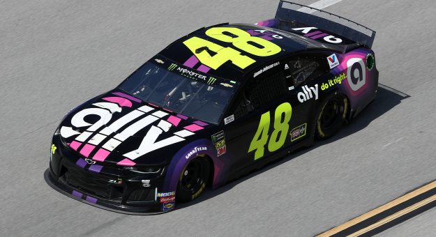 TALLADEGA, ALABAMA - OCTOBER 11: Jimmie Johnson, driver of the #48 Ally Chevrolet, during practice for the Monster Energy NASCAR Cup Series 1000Bulbs.com 500 at Talladega Superspeedway on October 11, 2019 in Talladega, Alabama. (Photo by Chris Graythen/Getty Images) | Getty Images