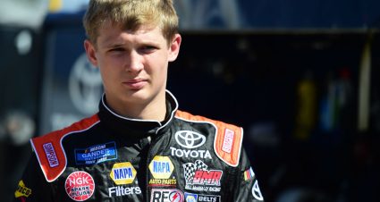 MARTINSVILLE, VA - MARCH 22:  Derek Kraus, driver of the #19 ENEOS/NAPA FILTERS Toyota, looks on during practice for the NASCAR Gander Outdoors Truck Series TruNorth Global 250 at Martinsville Speedway on March 22, 2019 in Martinsville, Virginia.  (Photo by Jared C. Tilton/Getty Images) | Getty Images