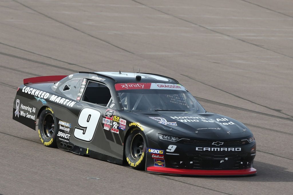 AVONDALE, ARIZONA - NOVEMBER 09: Noah Gragson, driver of the #9 Lockheed Martin Chevrolet, races during the NASCAR Xfinity Series Desert Diamond Casino West Valley 200 at ISM Raceway on November 09, 2019 in Avondale, Arizona. (Photo by Matt Sullivan/Getty Images) | Getty Images