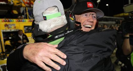 HOMESTEAD, FLORIDA - NOVEMBER 17: Team owner Joe Gibbs of Kyle Busch, driver of the #18 M&M's Toyota, celebrates after winning the championship and the Monster Energy NASCAR Cup Series Ford EcoBoost 400 at Homestead Speedway on November 17, 2019 in Homestead, Florida. (Photo by Chris Graythen/Getty Images) | Getty Images