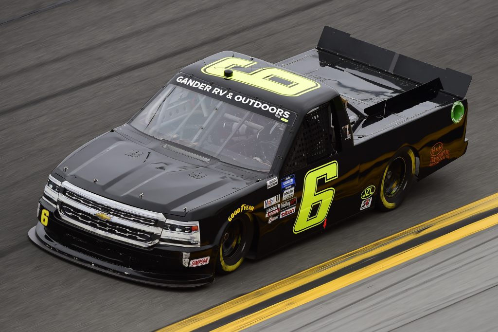 DAYTONA BEACH, FLORIDA - FEBRUARY 14: Norm Benning, driver of the #6 H & H Transport Chevrolet, qualifies for the NASCAR Gander RV & Outdoors Truck Series NextEra Energy 250 at Daytona International Speedway on February 14, 2020 in Daytona Beach, Florida. (Photo by Jared C. Tilton/Getty Images) | Getty Images
