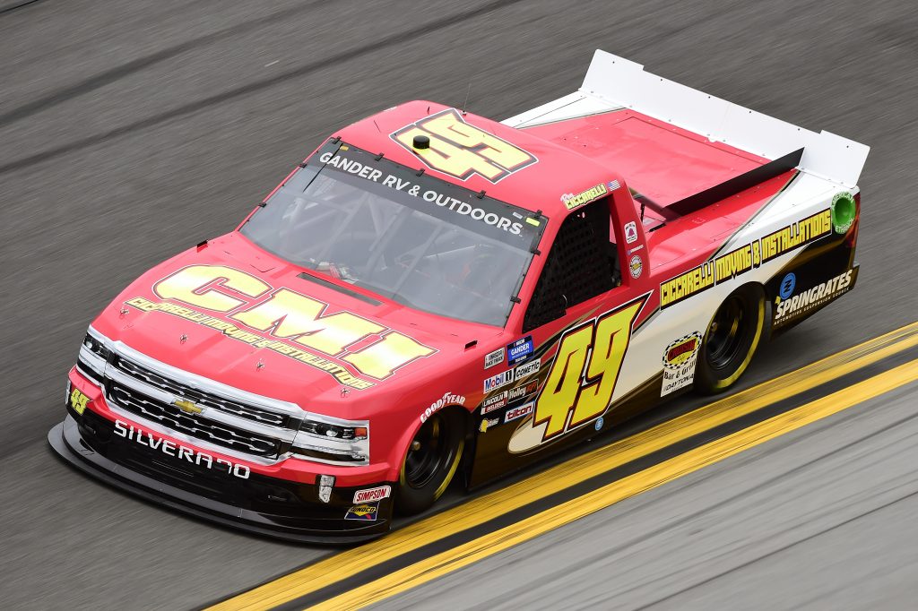 DAYTONA BEACH, FLORIDA - FEBRUARY 14: Ray Ciccarelli, driver of the #49 CMI Motorsports Chevrolet, qualifies for the NASCAR Gander RV & Outdoors Truck Series NextEra Energy 250 at Daytona International Speedway on February 14, 2020 in Daytona Beach, Florida. (Photo by Jared C. Tilton/Getty Images) | Getty Images