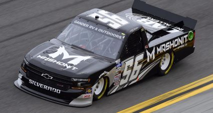 DAYTONA BEACH, FLORIDA - FEBRUARY 14: Gus Dean, driver of the #56 MASHONIT Chevrolet, qualifies for the NASCAR Gander RV & Outdoors Truck Series NextEra Energy 250 at Daytona International Speedway on February 14, 2020 in Daytona Beach, Florida. (Photo by Jared C. Tilton/Getty Images) | Getty Images
