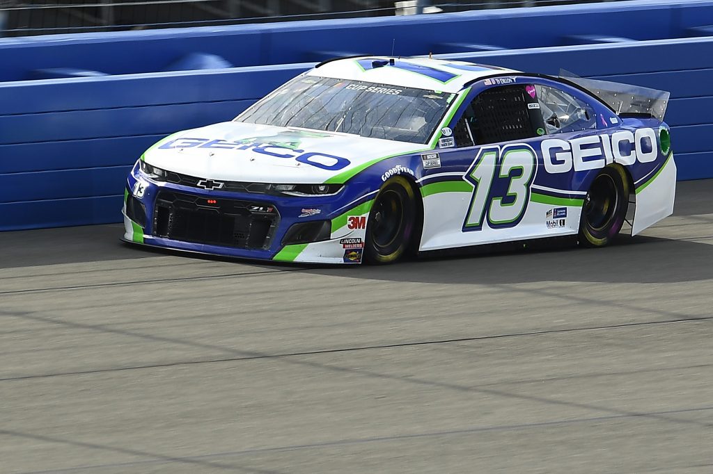 FONTANA, CALIFORNIA - FEBRUARY 28: Ty Dillon, driver of the #13 GEICO Chevrolet, practices for the NASCAR Cup Series Auto Club 400 at Auto Club Speedway on February 28, 2020 in Fontana, California. (Photo by Stacy Revere/Getty Images) | Getty Images