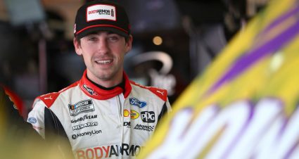 FONTANA, CALIFORNIA - FEBRUARY 28: Ryan Blaney, driver of the #12 BodyArmor Ford, prepares for practice laps at Auto Club Speedway on February 28, 2020 in Fontana, California. (Photo by Meg Oliphant/Getty Images) | Getty Images