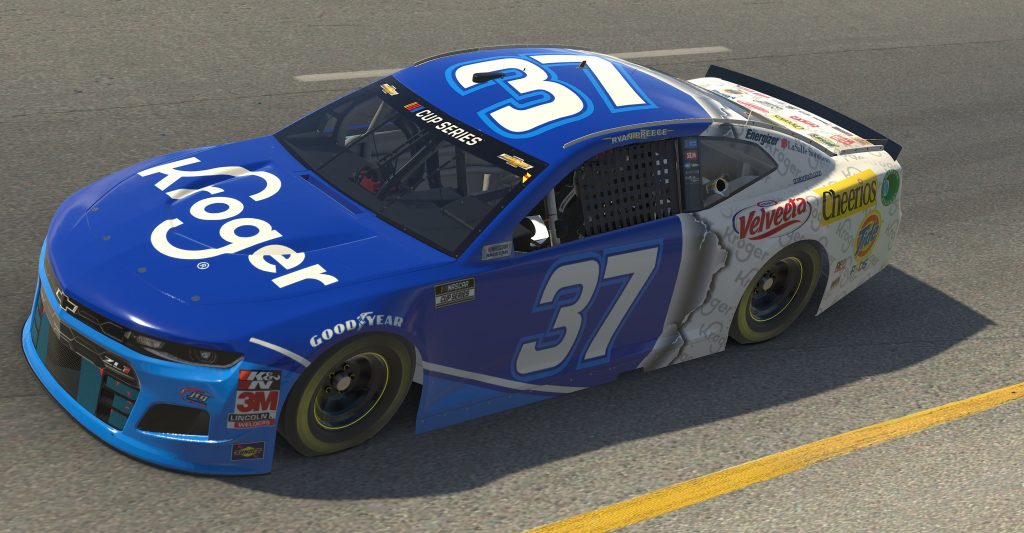 RICHMOND, VIRGINIA - APRIL 19: (EDITORIAL USE ONLY) (Editors note: This image was computer generated in-game) Ryan Preece, driver of the #37 Kroger Chevrolet, races during the eNASCAR iRacing Pro Invitational Series Toyota Owners 150at Richmond Raceway on April 19, 2020 in Richmond, Virginia. (Photo by Chris Graythen/Getty Images) | Getty Images