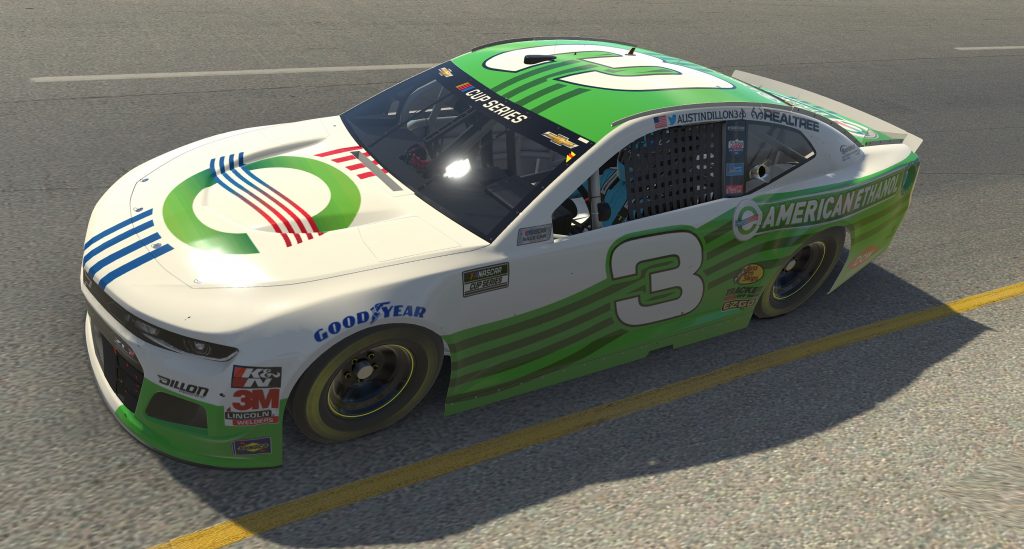 RICHMOND, VIRGINIA - APRIL 19: (EDITORIAL USE ONLY) (Editors note: This image was computer generated in-game) Austin Dillon, driver of the #3 American Ethanol Chevrolet, races during the eNASCAR iRacing Pro Invitational Series Toyota Owners 150at Richmond Raceway on April 19, 2020 in Richmond, Virginia. (Photo by Chris Graythen/Getty Images) | Getty Images