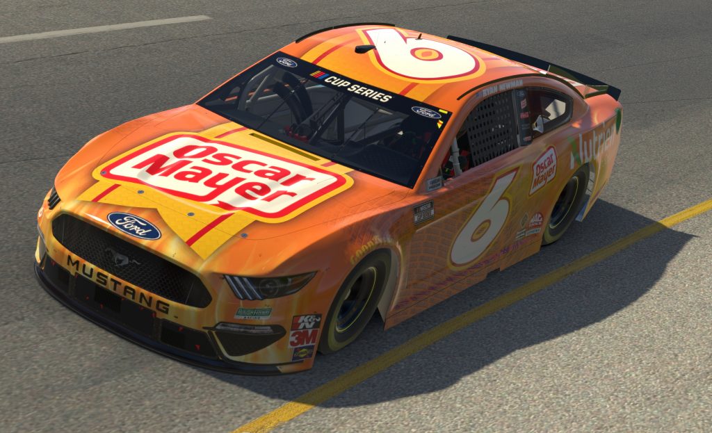 RICHMOND, VIRGINIA - APRIL 19: (EDITORIAL USE ONLY) (Editors note: This image was computer generated in-game) Ross Chastain, driver of the #6 Oscar Mayer Bacon/Nutrien Ford, races during the eNASCAR iRacing Pro Invitational Series Toyota Owners 150at Richmond Raceway on April 19, 2020 in Richmond, Virginia. (Photo by Chris Graythen/Getty Images) | Getty Images