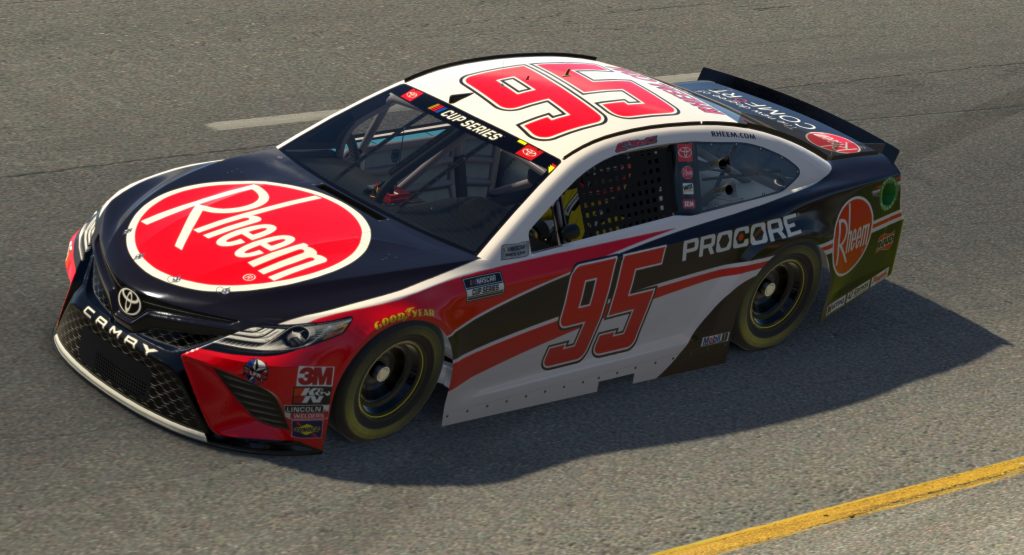 RICHMOND, VIRGINIA - APRIL 19: (EDITORIAL USE ONLY) (Editors note: This image was computer generated in-game) Christopher Bell, driver of the #95 Procore Chevrolet, races during the eNASCAR iRacing Pro Invitational Series Toyota Owners 150at Richmond Raceway on April 19, 2020 in Richmond, Virginia. (Photo by Chris Graythen/Getty Images) | Getty Images