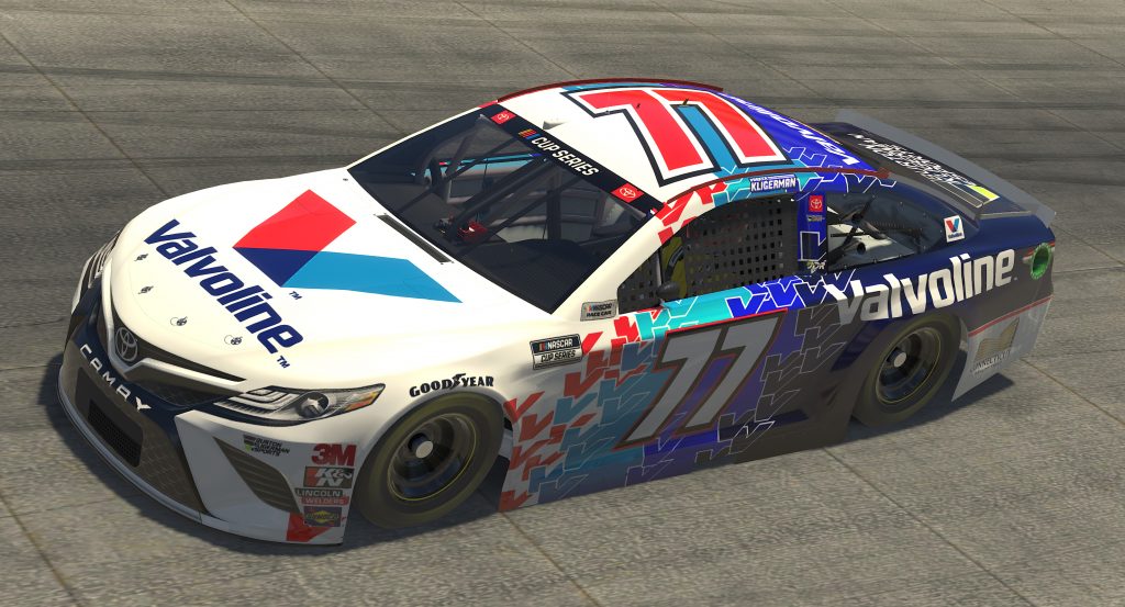 DOVER, DELAWARE - MAY 03: (EDITORIAL USE ONLY) (Editors note: This image was computer generated in-game) Parker Kligerman, driver of the #77 Valvoline Toyota, races during the eNASCAR iRacing Pro Invitational Series Finish Line 150 at virtual Dover International Speedway on May 03, 2020 in Dover, Delaware. (Photo by Chris Graythen/Getty Images) | Getty Images
