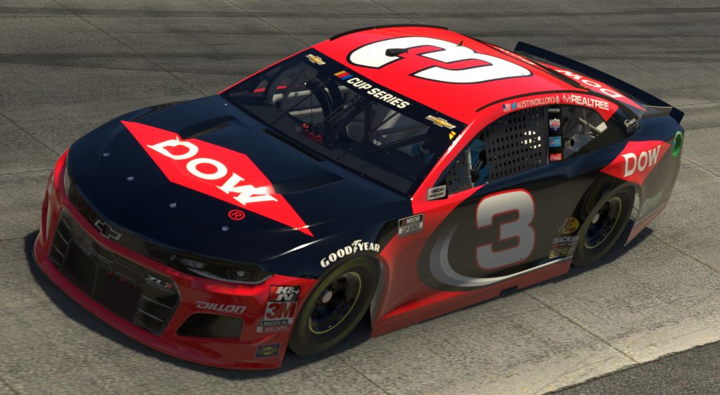 DOVER, DELAWARE - MAY 03: (EDITORIAL USE ONLY) (Editors note: This image was computer generated in-game) Austin Dillon, driver of the #3 DOW Chevrolet, races during the eNASCAR iRacing Pro Invitational Series Finish Line 150 at virtual Dover International Speedway on May 03, 2020 in Dover, Delaware. (Photo by Chris Graythen/Getty Images) | Getty Images
