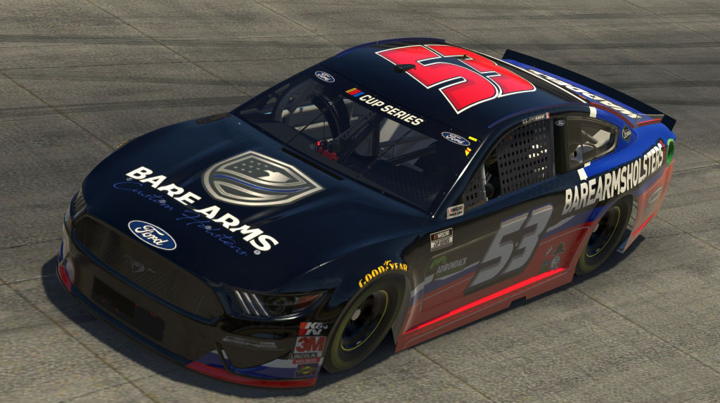 DOVER, DELAWARE - MAY 03: (EDITORIAL USE ONLY) (Editors note: This image was computer generated in-game) Joey Gase, driver of the #53 Bare Arms Holsters Chevrolet, races during the eNASCAR iRacing Pro Invitational Series Finish Line 150 at virtual Dover International Speedway on May 03, 2020 in Dover, Delaware. (Photo by Chris Graythen/Getty Images) | Getty Images