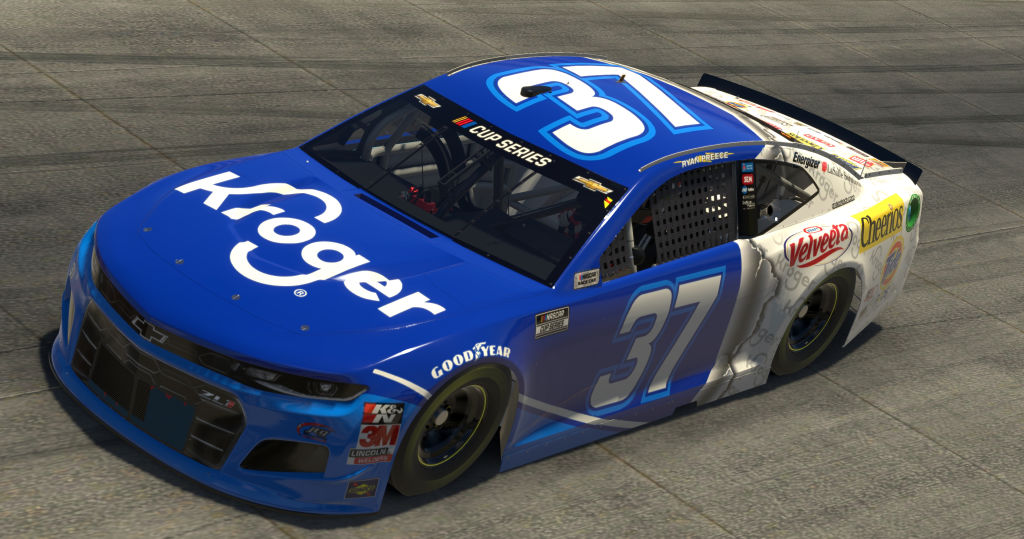 DOVER, DELAWARE - MAY 03: (EDITORIAL USE ONLY) (Editors note: This image was computer generated in-game) Ryan Preece, driver of the #37 Kroger Chevrolet, races during the eNASCAR iRacing Pro Invitational Series Finish Line 150 at virtual Dover International Speedway on May 03, 2020 in Dover, Delaware. (Photo by Chris Graythen/Getty Images) | Getty Images
