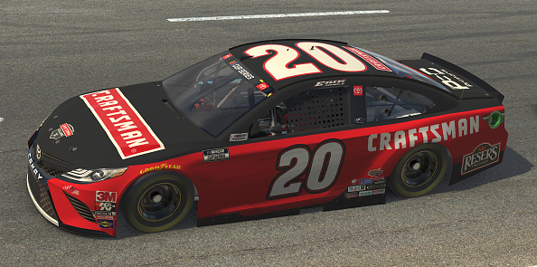 NORTH WILKESBORO, NORTH CAROLINA - MAY 09: (EDITORIAL USE ONLY) (Editors note: This image was computer generated in-game) Erik Jones, driver of the #20 Craftsman Toyota, races during the eNASCAR iRacing Pro Invitational Series North Wilkesboro 160 at virtual North Wilkesboro Speedway on May 09, 2020 in North Wilkesboro, North Carolina. (Photo by Chris Graythen/Getty Images) | Getty Images