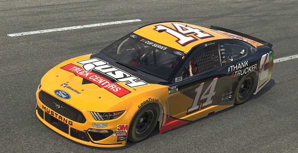 NORTH WILKESBORO, NORTH CAROLINA - MAY 09: (EDITORIAL USE ONLY) (Editors note: This image was computer generated in-game) Clint Bowyer, driver of the #14 Rush Truck Centers Ford, races during the eNASCAR iRacing Pro Invitational Series North Wilkesboro 160 at virtual North Wilkesboro Speedway on May 09, 2020 in North Wilkesboro, North Carolina. (Photo by Chris Graythen/Getty Images) | Getty Images