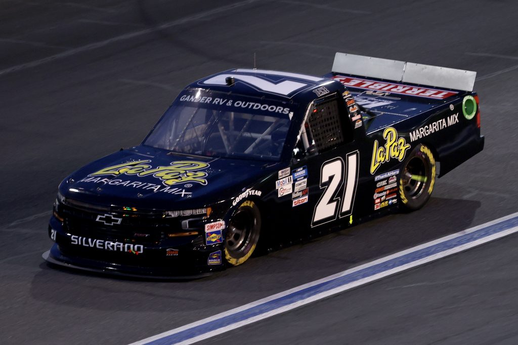 CONCORD, NORTH CAROLINA - MAY 26: Zane Smith, driver of the #21 LaPaz Margarita Mix Chevrolet, drives during the NASCAR Gander Outdoors Trucks Series North Carolina Education Lottery 200 at Charlotte Motor Speedway on May 26, 2020 in Concord, North Carolina. (Photo by Chris Graythen/Getty Images) | Getty Images