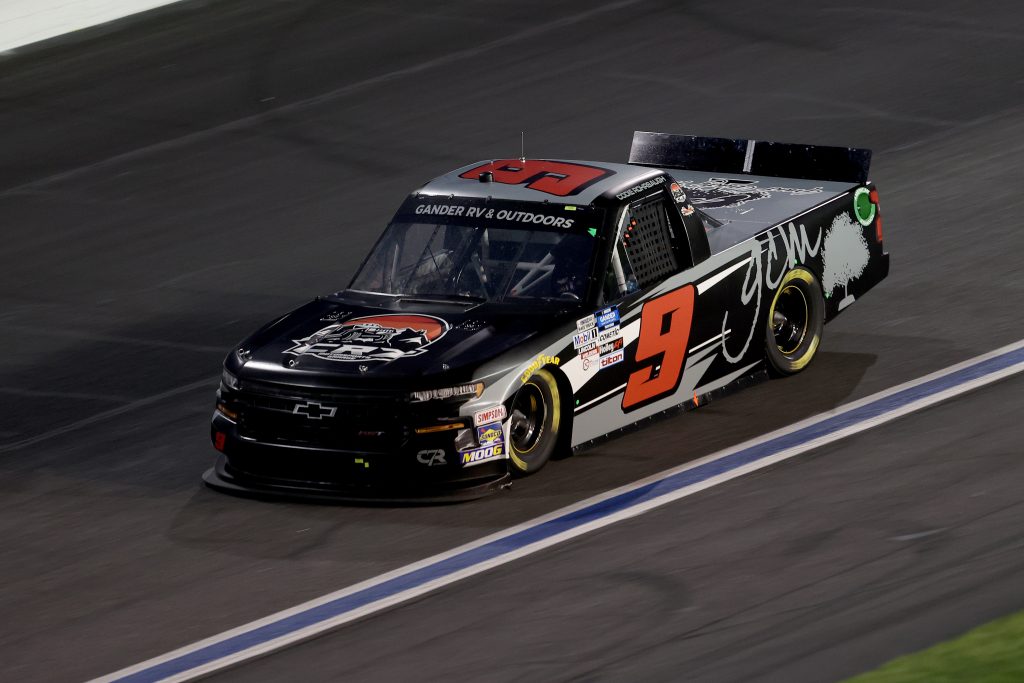 CONCORD, NORTH CAROLINA - MAY 26: Codie Rohrbaugh, driver of the #9 GCM/CR7 Motorsports Chevrolet, drives during the NASCAR Gander Outdoors Trucks Series North Carolina Education Lottery 200 at Charlotte Motor Speedway on May 26, 2020 in Concord, North Carolina. (Photo by Chris Graythen/Getty Images) | Getty Images