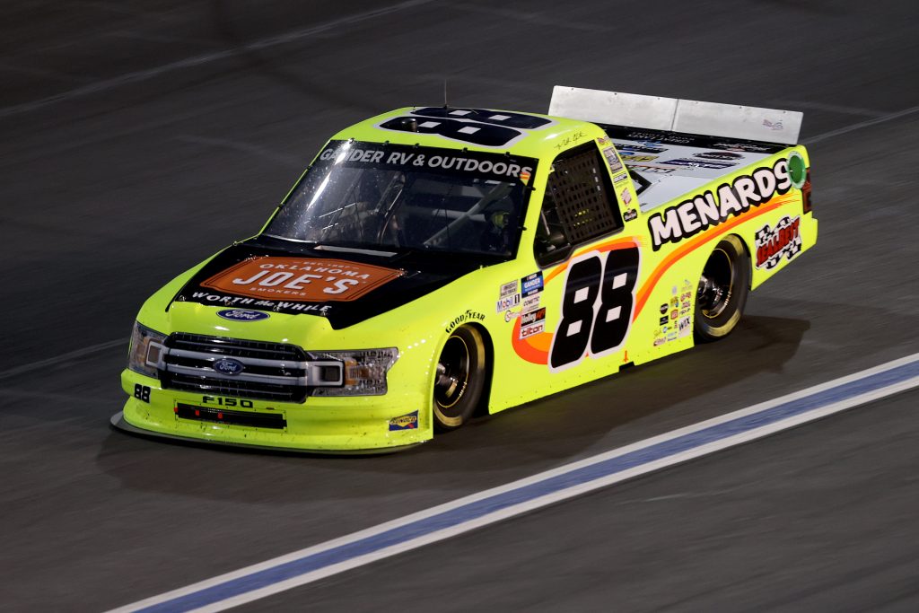CONCORD, NORTH CAROLINA - MAY 26: Matt Crafton, driver of the #88 Oklahoma Joe's Smokers/Menards Ford, drives during the NASCAR Gander Outdoors Trucks Series North Carolina Education Lottery 200 at Charlotte Motor Speedway on May 26, 2020 in Concord, North Carolina. (Photo by Chris Graythen/Getty Images) | Getty Images