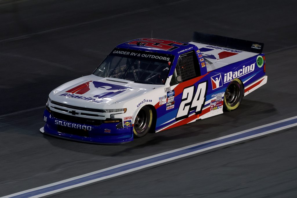 CONCORD, NORTH CAROLINA - MAY 26: Chase Elliott, driver of the #24 iRacing Chevrolet, drives during the NASCAR Gander Outdoors Trucks Series North Carolina Education Lottery 200 at Charlotte Motor Speedway on May 26, 2020 in Concord, North Carolina. (Photo by Chris Graythen/Getty Images) | Getty Images