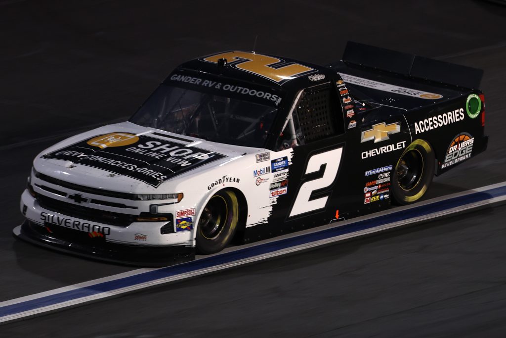 CONCORD, NORTH CAROLINA - MAY 26: Sheldon Creed, driver of the #2 Chevy Accessories Chevrolet, drives during the NASCAR Gander Outdoors Trucks Series North Carolina Education Lottery 200 at Charlotte Motor Speedway on May 26, 2020 in Concord, North Carolina. (Photo by Chris Graythen/Getty Images) | Getty Images