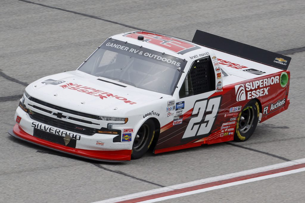 HAMPTON, GEORGIA - JUNE 06: Brett Moffitt, driver of the #23 Superior Essex Chevrolet, drives during the NASCAR Gander Outdoors Truck Series Vet Tix Camping World 200 at Atlanta Motor Speedway on June 06, 2020 in Hampton, Georgia. (Photo by Chris Graythen/Getty Images) | Getty Images