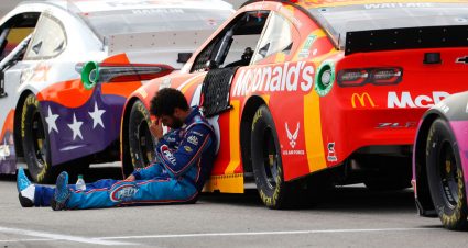 HAMPTON, GEORGIA - JUNE 07: Bubba Wallace, driver of the #43 McDonald's Chevrolet, sits on the grid after the NASCAR Cup Series Folds of Honor QuikTrip 500 at Atlanta Motor Speedway on June 07, 2020 in Hampton, Georgia. (Photo by Chris Graythen/Getty Images) | Getty Images