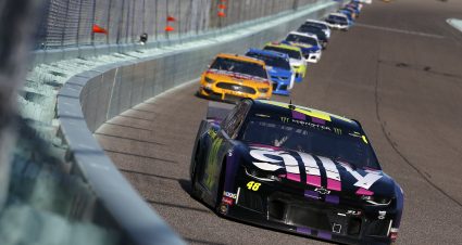 HOMESTEAD, FLORIDA - NOVEMBER 17: Jimmie Johnson, driver of the #48 Ally Chevrolet, leads a pack of cars during the Monster Energy NASCAR Cup Series Ford EcoBoost 400 at Homestead Speedway on November 17, 2019 in Homestead, Florida. (Photo by Brian Lawdermilk/Getty Images) | Getty Images