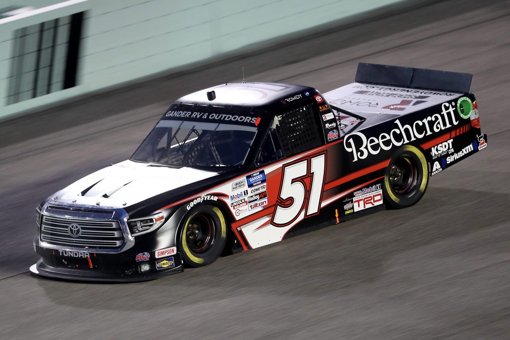 HOMESTEAD, FLORIDA - JUNE 13: Kyle Busch, driver of the #51 Cessna Toyota, races during the NASCAR Gander RV & Outdoors Truck Series Baptist Health 200 at Homestead-Miami Speedway on June 13, 2020 in Homestead, Florida. (Photo by Chris Graythen/Getty Images) | Getty Images