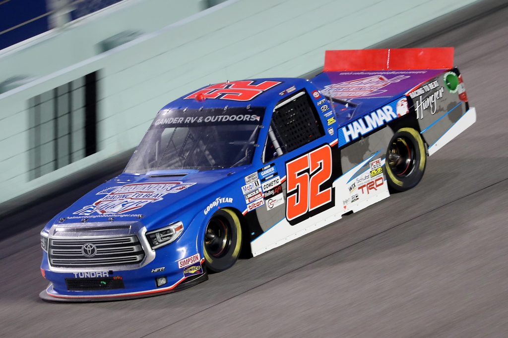 HOMESTEAD, FLORIDA - JUNE 13: Stewart Friesen, driver of the #52 Halmar Racing To Beat Hunger Toyota, races during the NASCAR Gander RV & Outdoors Truck Series Baptist Health 200 at Homestead-Miami Speedway on June 13, 2020 in Homestead, Florida. (Photo by Chris Graythen/Getty Images) | Getty Images